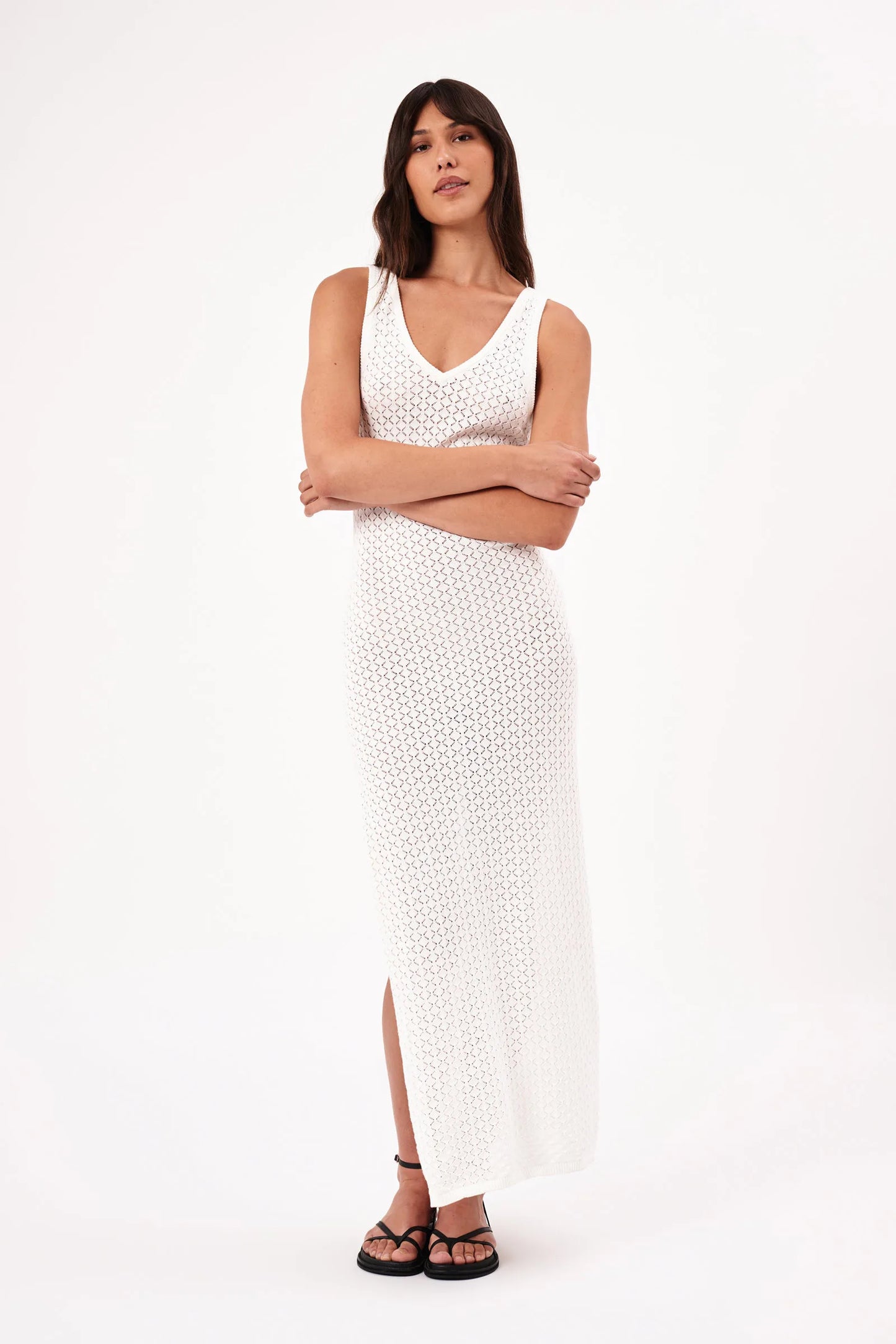 Rolla's Eliza Knit Diamond Dress-White
