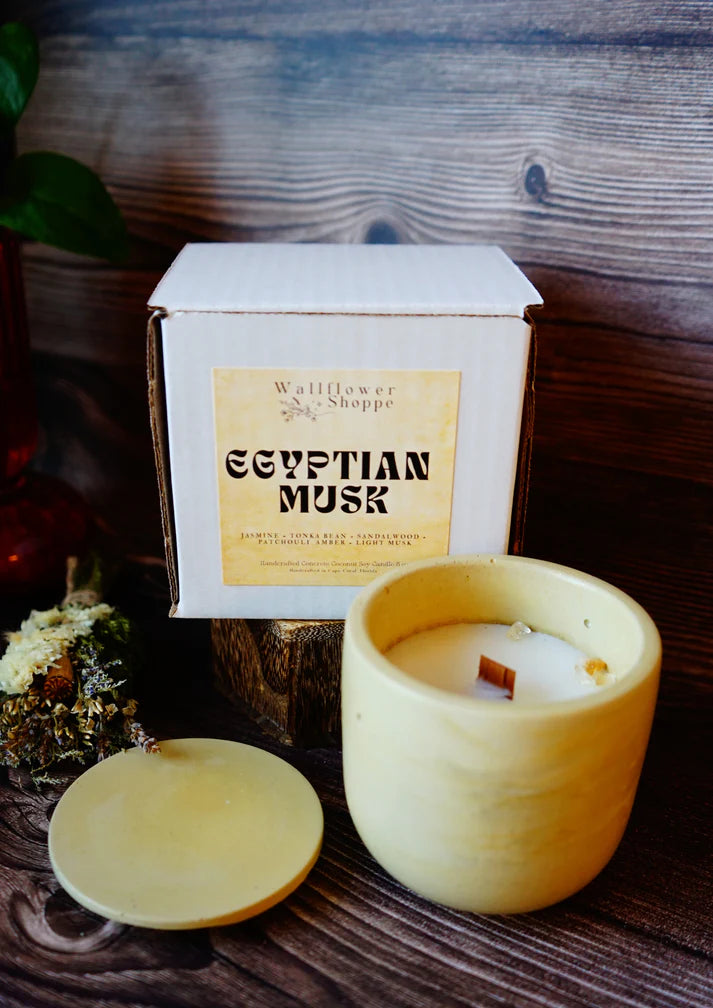 Wallflower Shoppe Concrete Candle Egyptian Musk