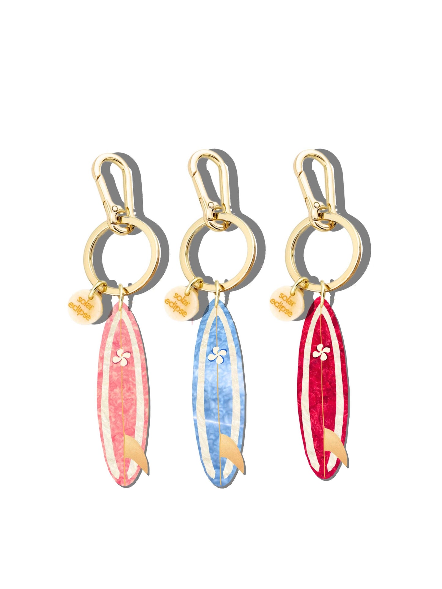 Solar Eclipse Hand-painted Surf Boards Bag Charm + Keychain