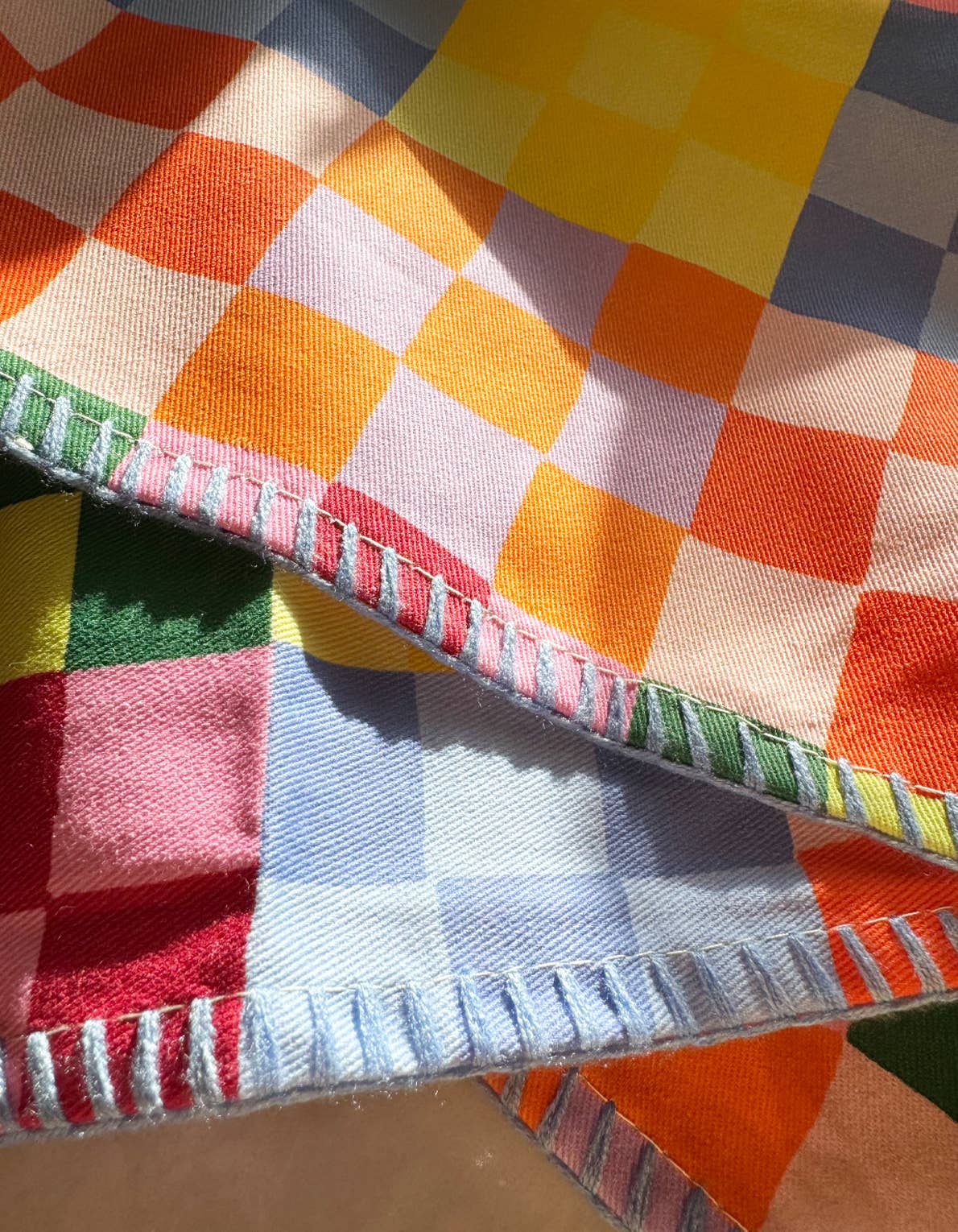 Rainbow Checks Tea Towel