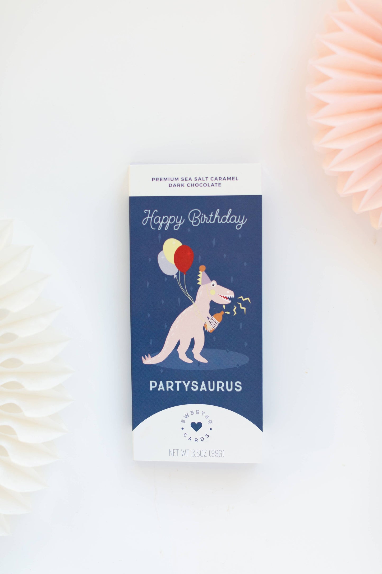 Happy Birthday Card w Chocolate Inside! (Partysaurus)