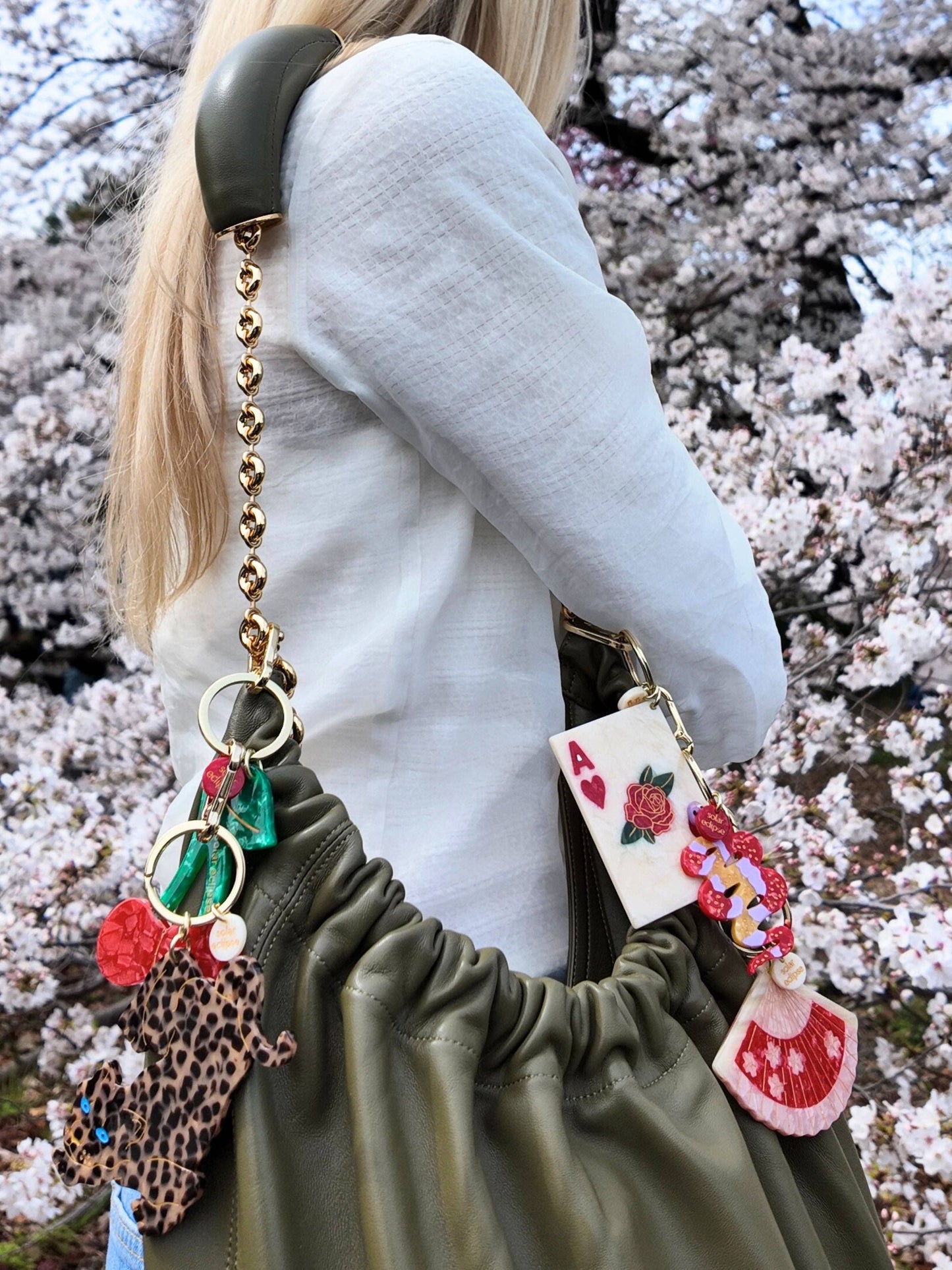 Solar Eclipse Hand-Painted Leopard Bag Charm + Keychain
