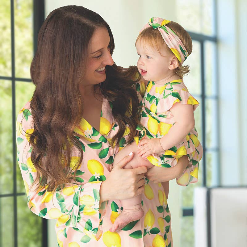 Shorts Ruffle Set - Pink Stripes + Lemons
