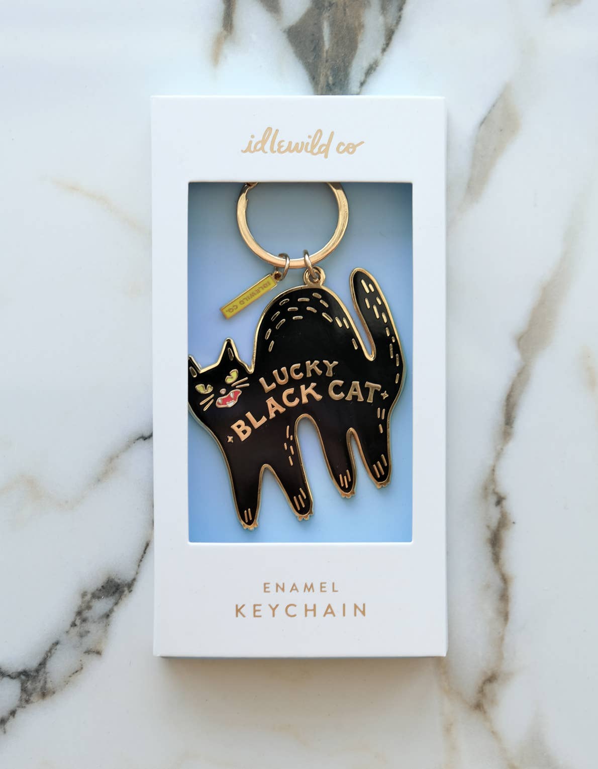 Enamel Bagcharm/ Keychain | Lucky Black Cat