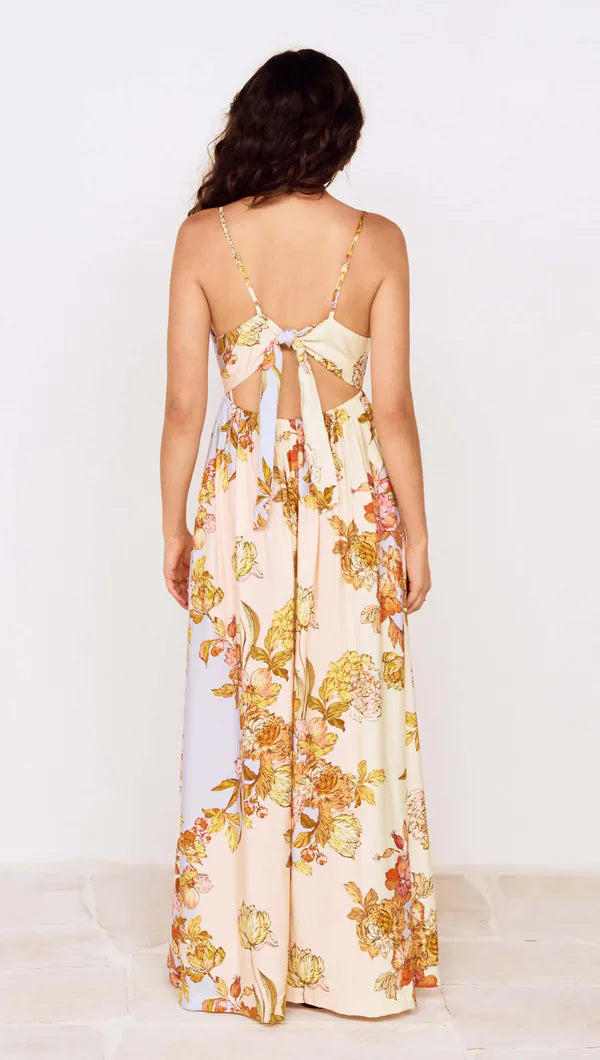 MINKPINK Fiore Tie Back Maxi Dress Pastel Floral