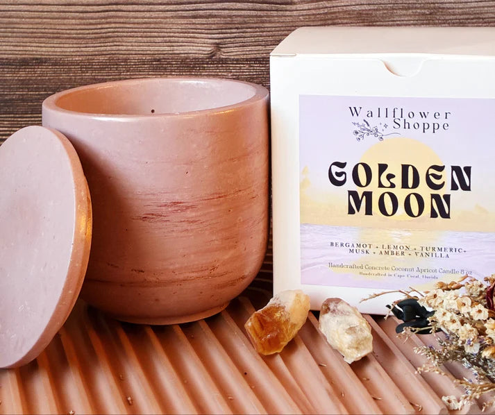 Wallflower Shoppe Concrete Candle Golden Moon