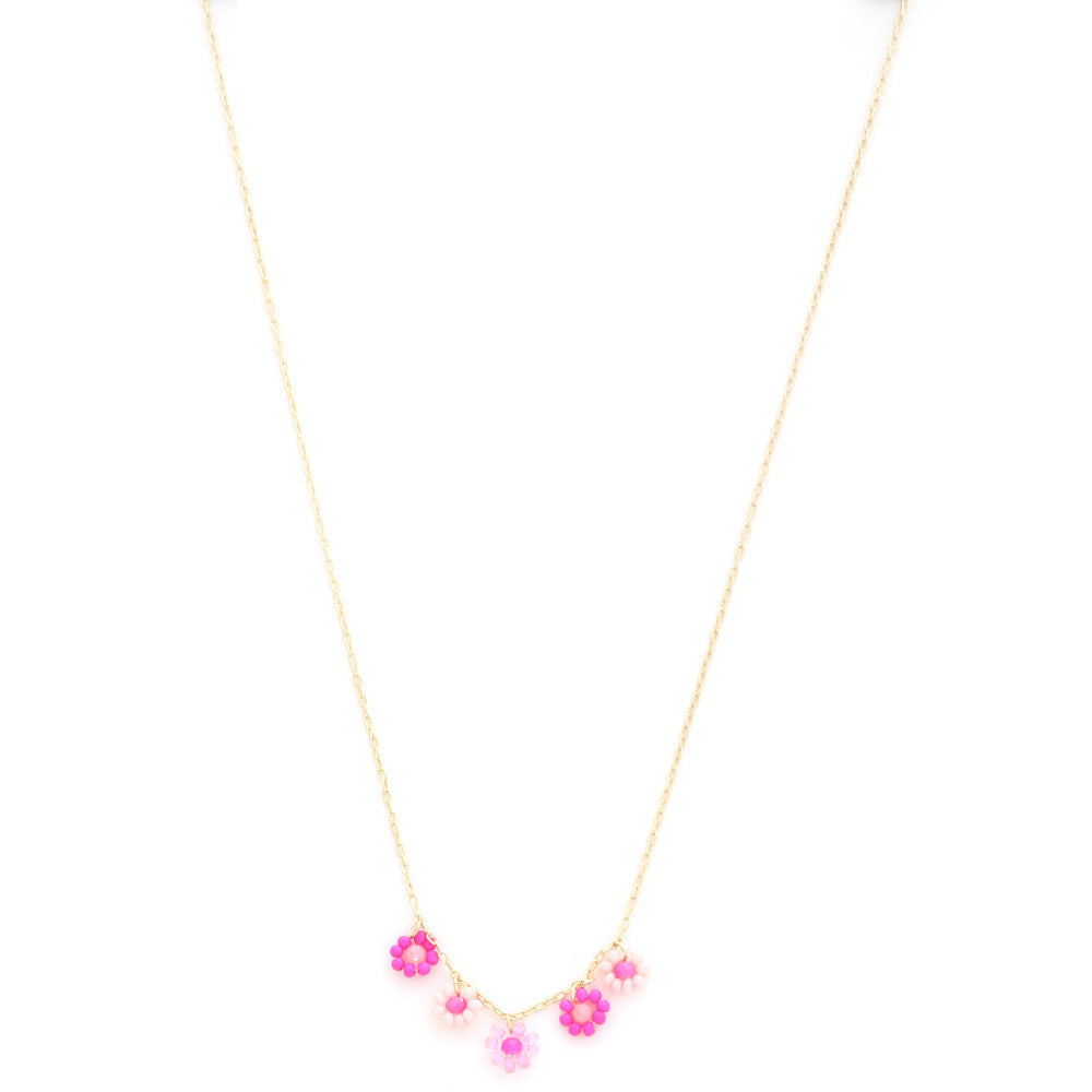 Mini Daisy Necklace Hot Pink