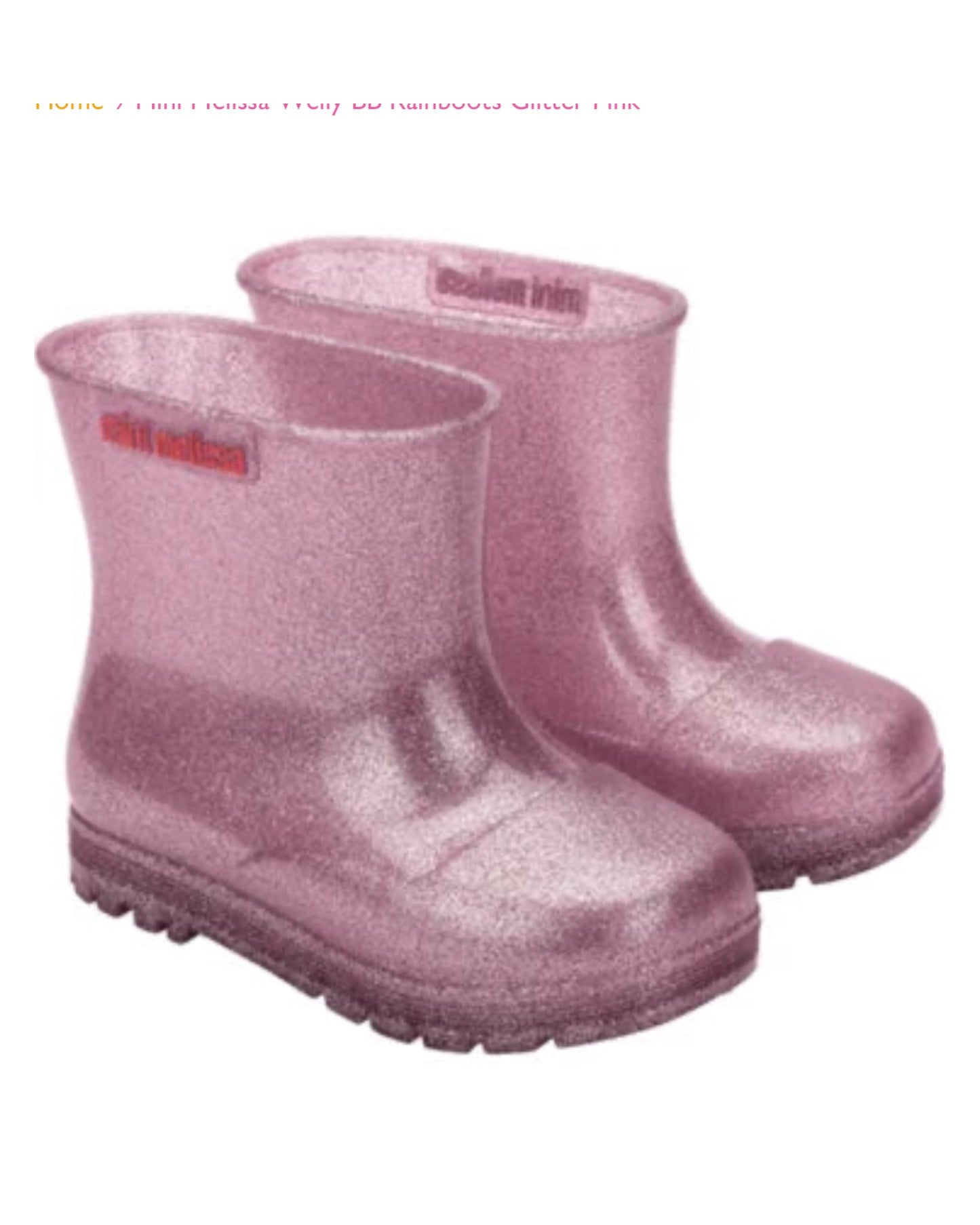 Mini Melissa Welly BB Rainboots Glitter Pink