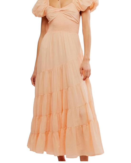 Free People Sundrenched Maxi Dress Almost Apricot
