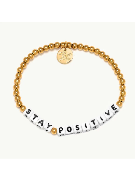 Little Words Project Stay Positive Waterproof Gold Bracelet