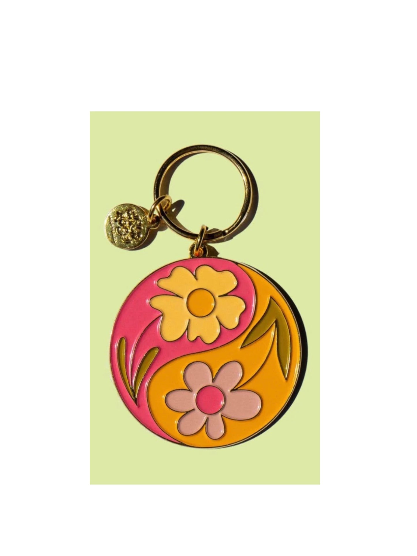 Yin Yang Floral Keychain