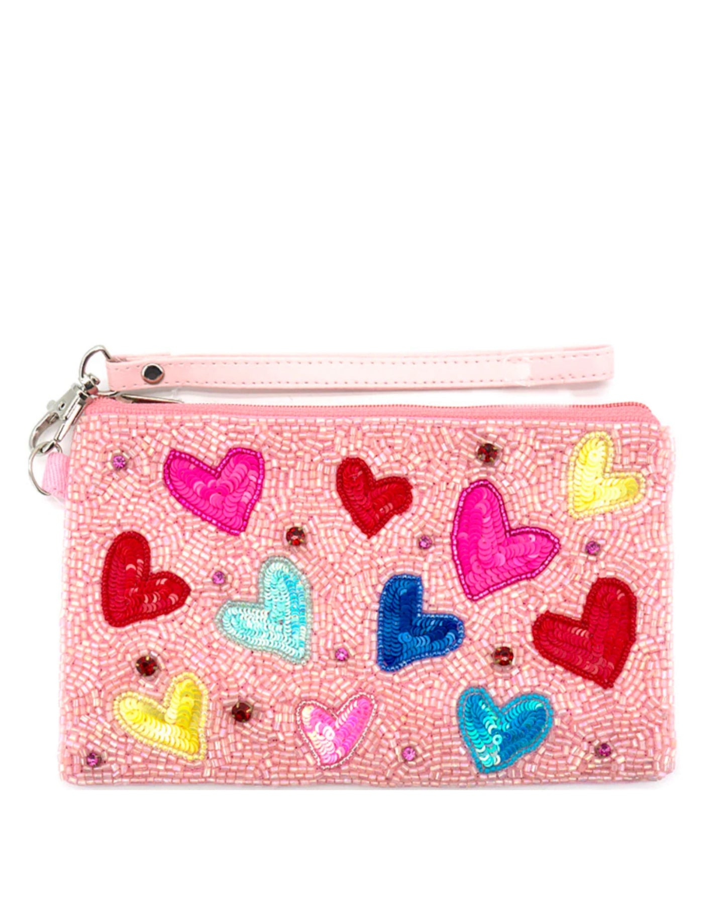 Load image into Gallery viewer, Multi Hearts Seed Bead Bag
