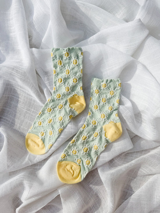 Mint Sparkle Design Socks