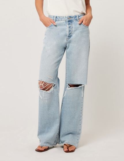 Rolla's Kate Baggy Jeans Long Beach Worn Light Vintage Blue