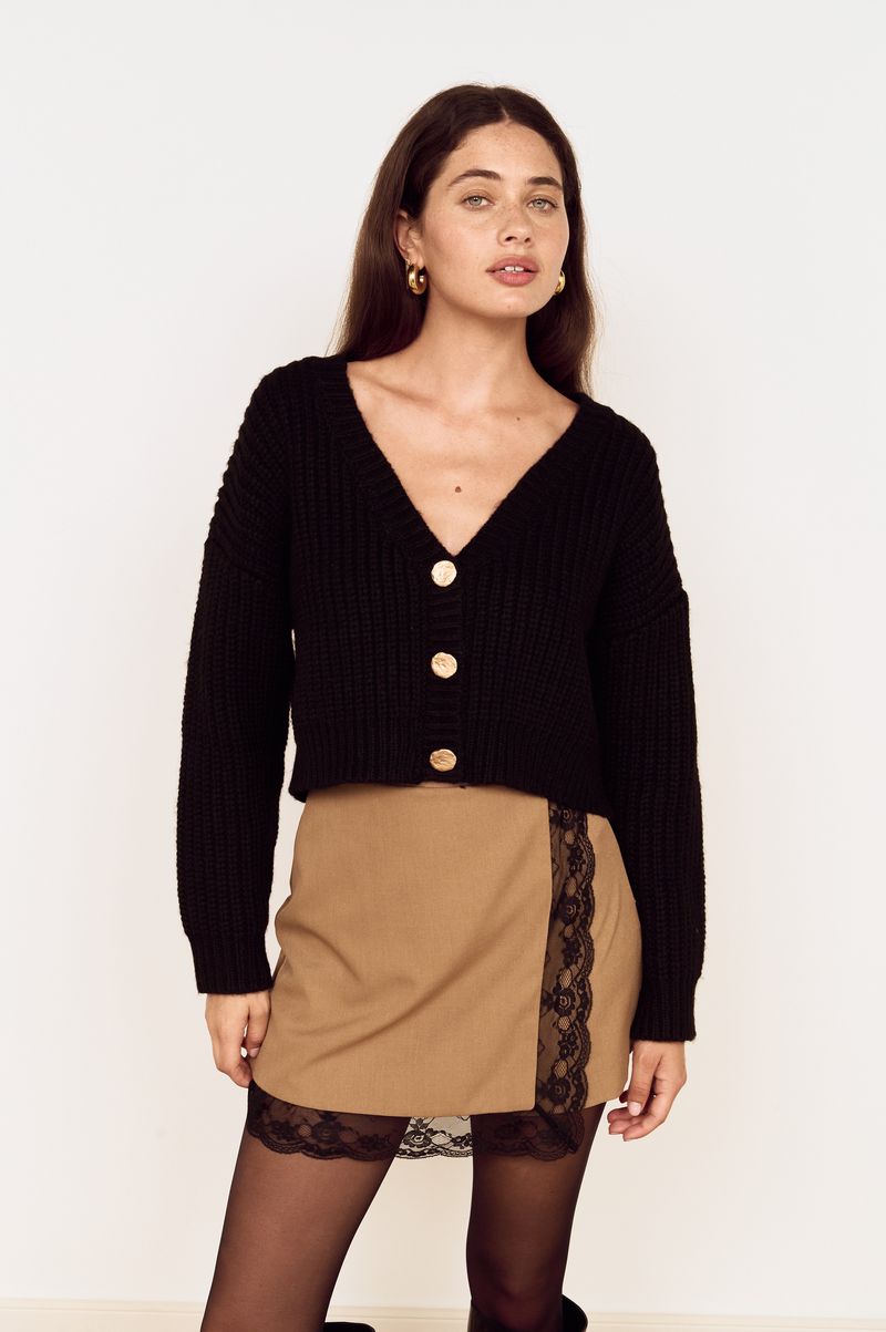 MINKPINK Black Luman Crop Cardigan