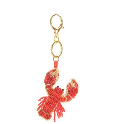 America & Beyond Lobster Beaded Keychain