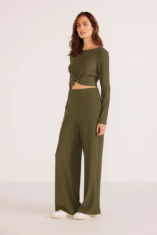 Mink Pink Emmerson Wide Leg Pant Forest Green