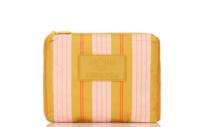 Aloha Collection Market Stripe Small Pouch Hey Girl On Hot Mustard