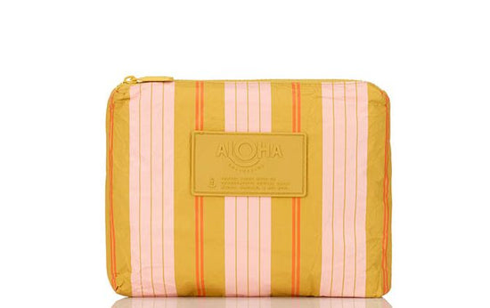 Aloha Collection Market Stripe Small Pouch Hey Girl On Hot Mustard