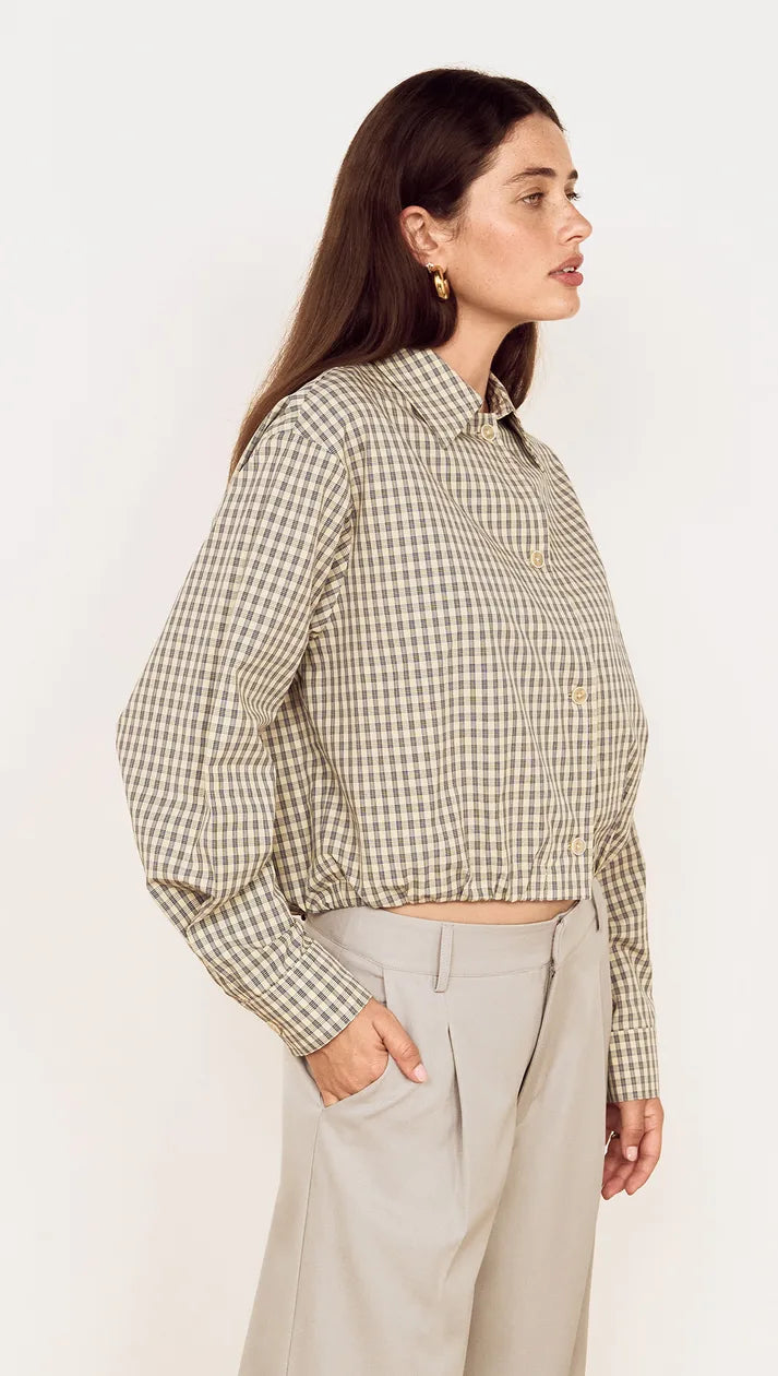 MINKPINK Mila Bubble Hem Check Shirt