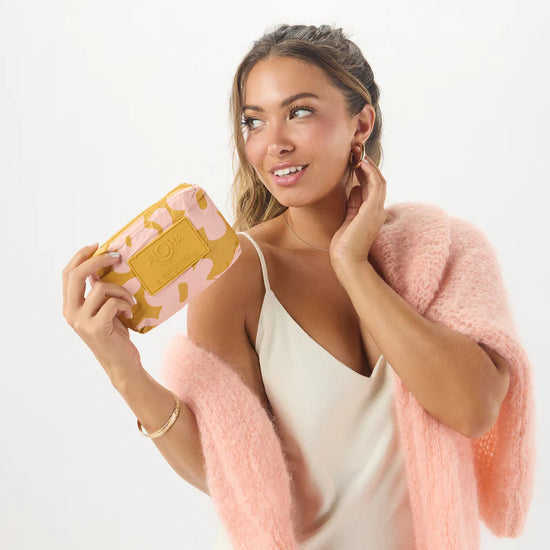 Aloha Collection Fall Flowers Mini Pouch Hey Girl On Hot Mustard