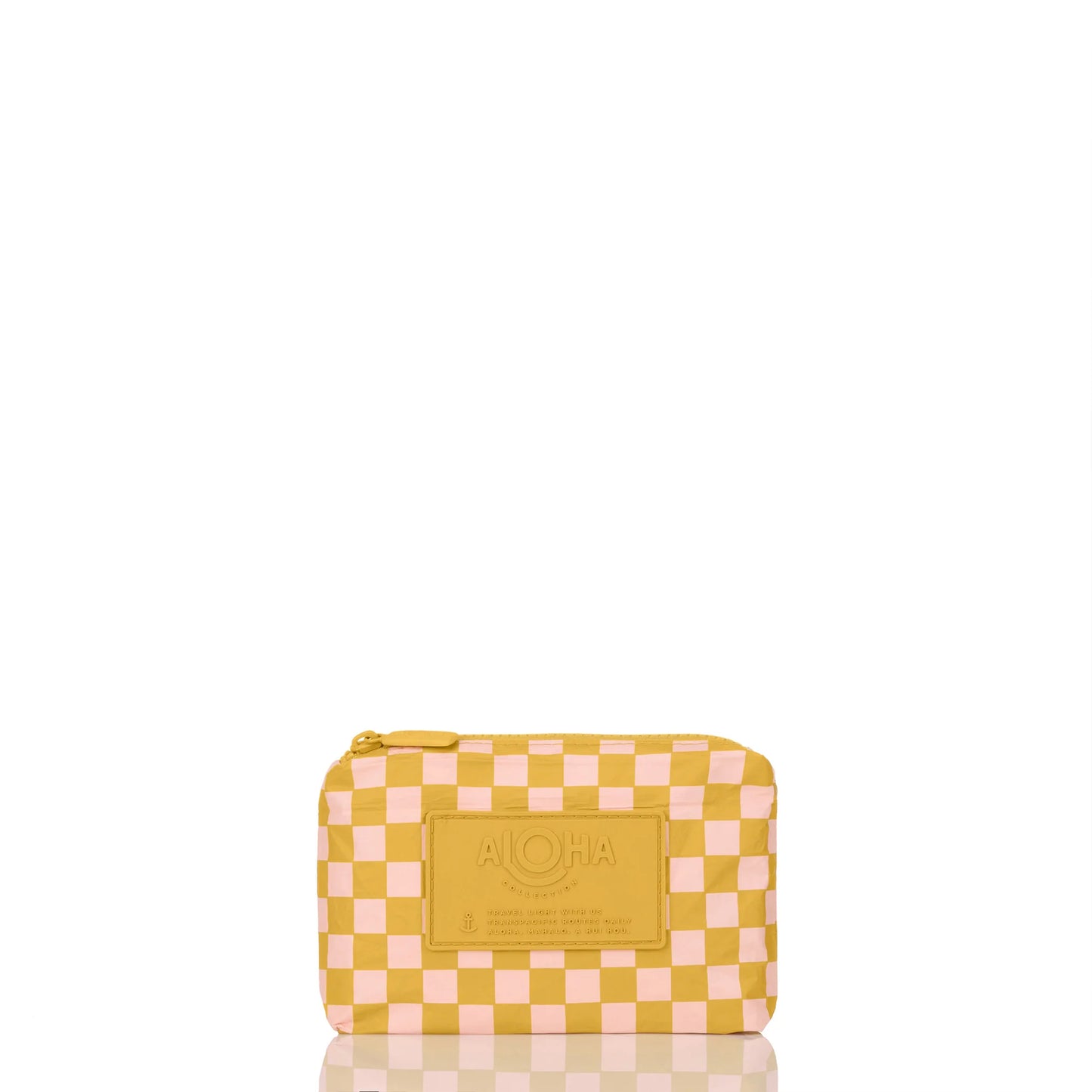 Aloha Collection Petite Check Mini Pouch Hey Girl On Hot Mustard