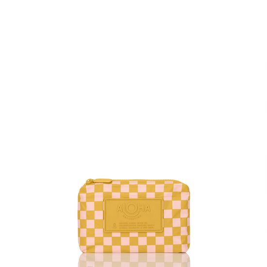Aloha Collection Petite Check Mini Pouch Hey Girl On Hot Mustard