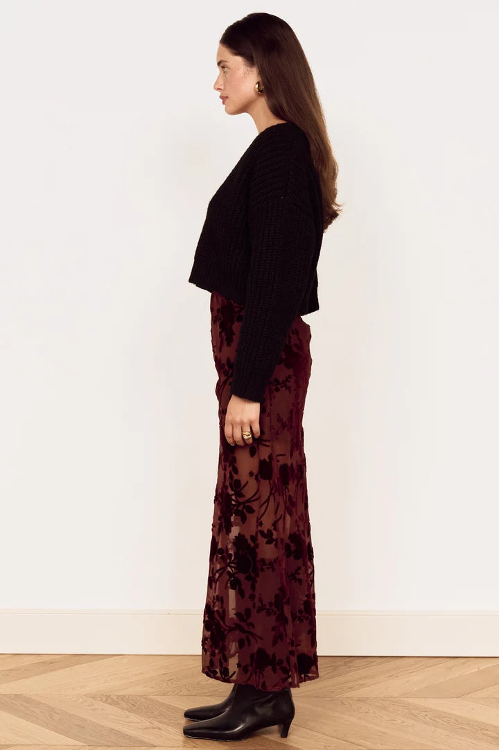 MINKPINK Anouk Velvet Midi Skirt