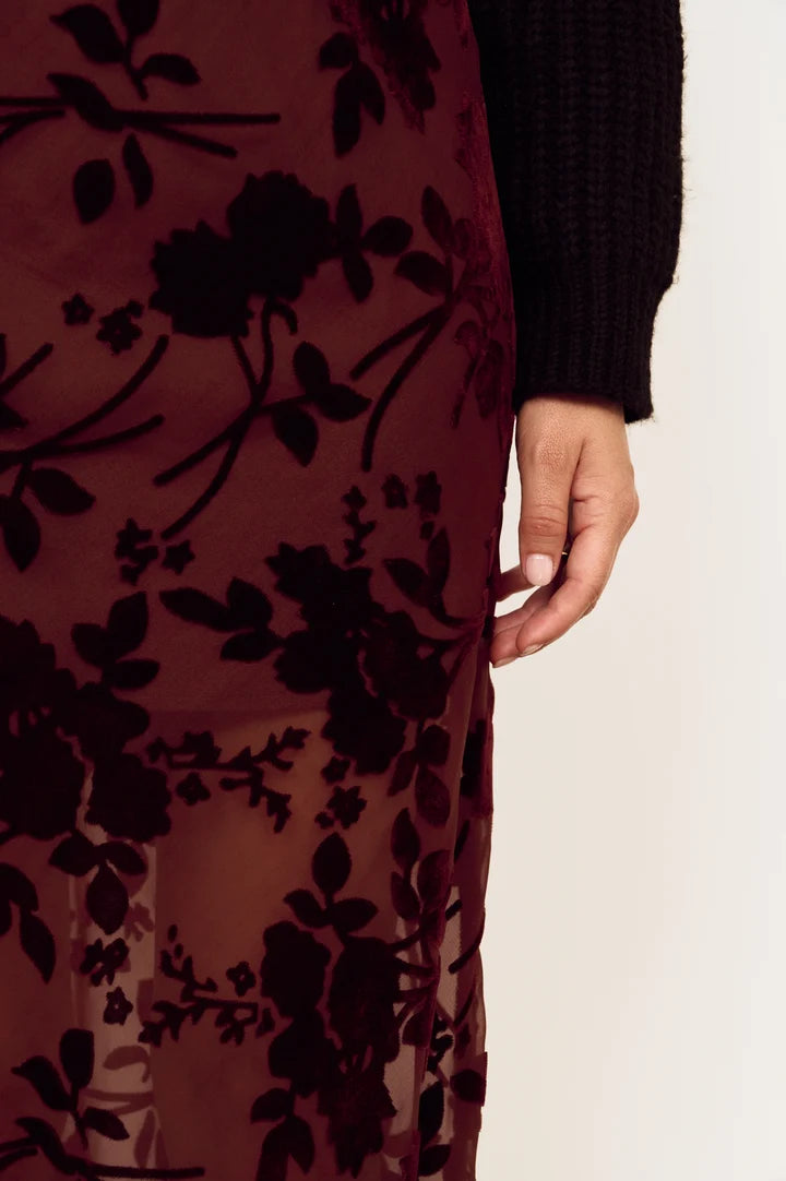 MINKPINK Anouk Velvet Midi Skirt