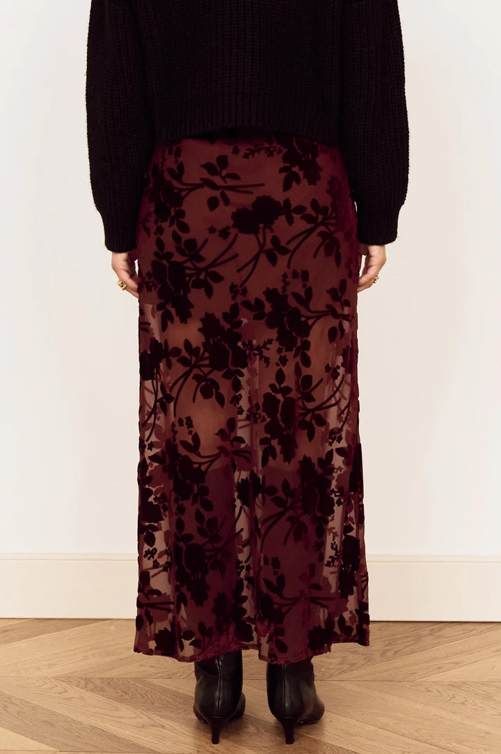 MINKPINK Anouk Velvet Midi Skirt