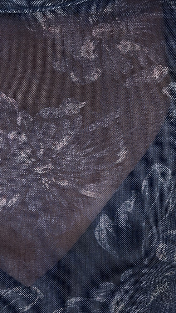 MINKPINK Iris Mesh Top Indigo Floral