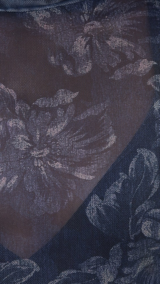 MINKPINK Iris Mesh Top Indigo Floral