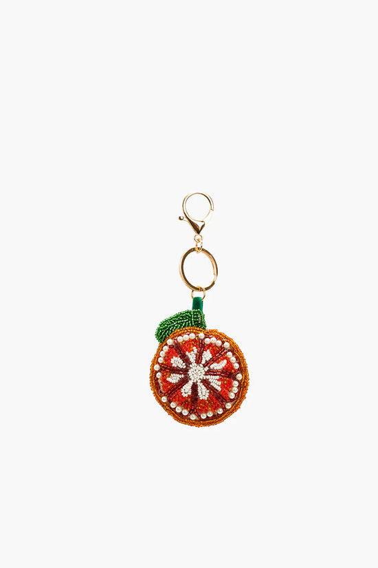 America & Beyond Orange Beaded Keychain