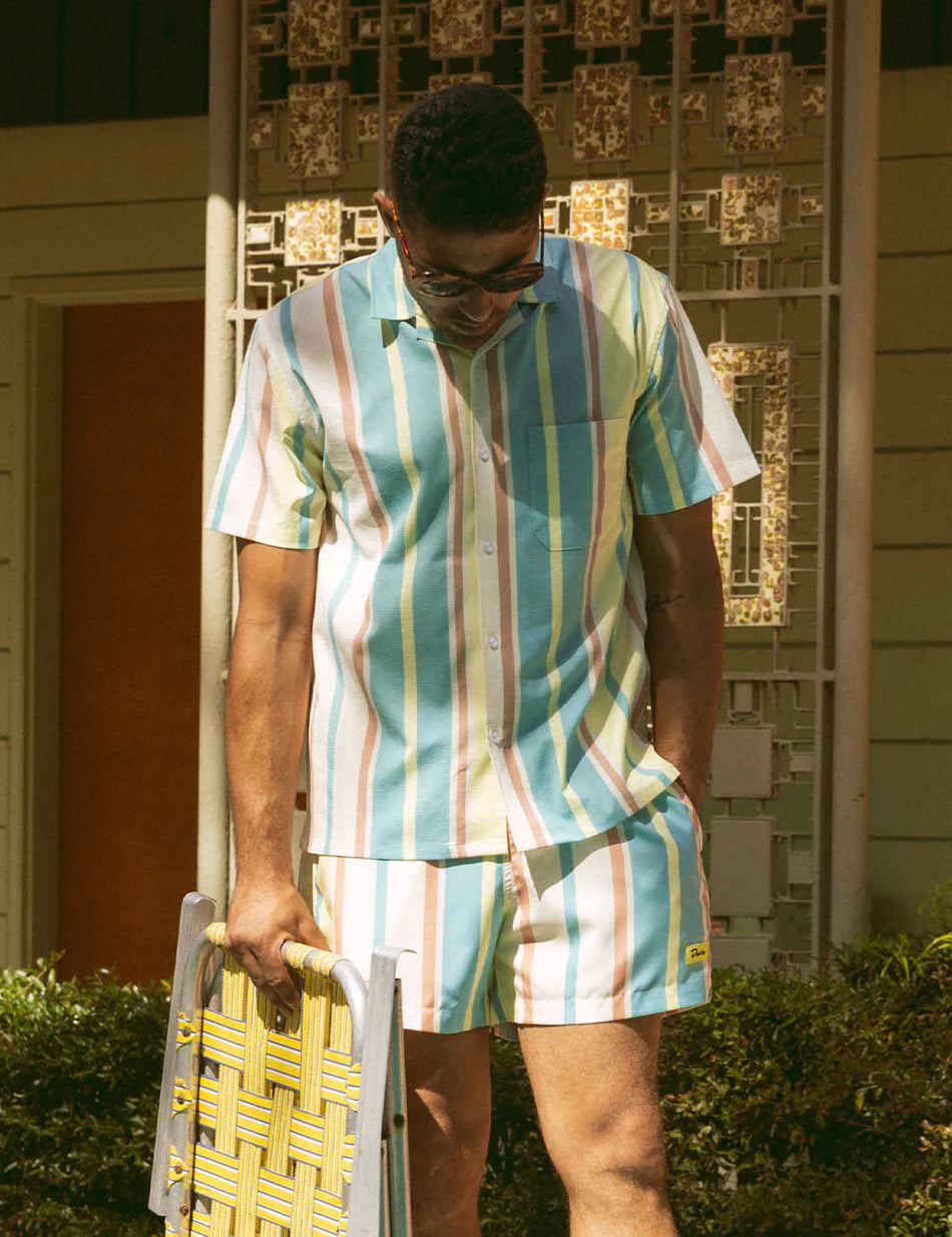 Duvin Pastel Stripe Lesiure Stretch Buttonup