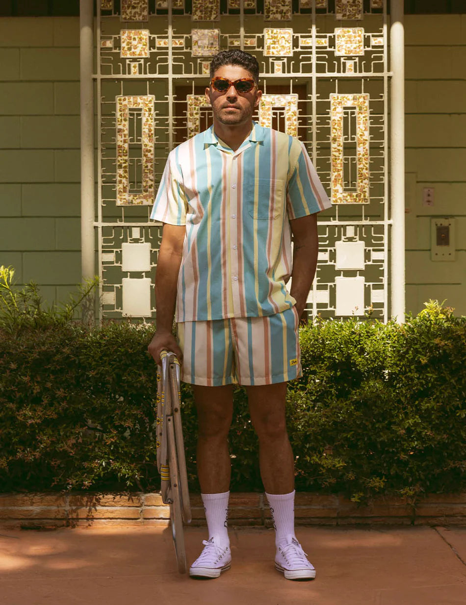 Duvin Pastel Stripe Lesiure Stretch Buttonup