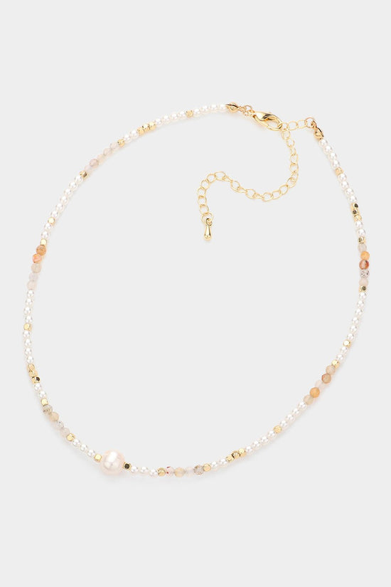 Multi Beaded Pearl Choker