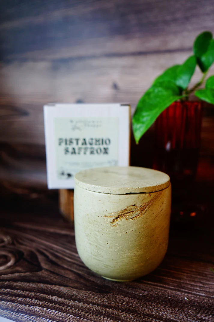 Wallflower Shoppe Concrete Candle Pistachio Saffron