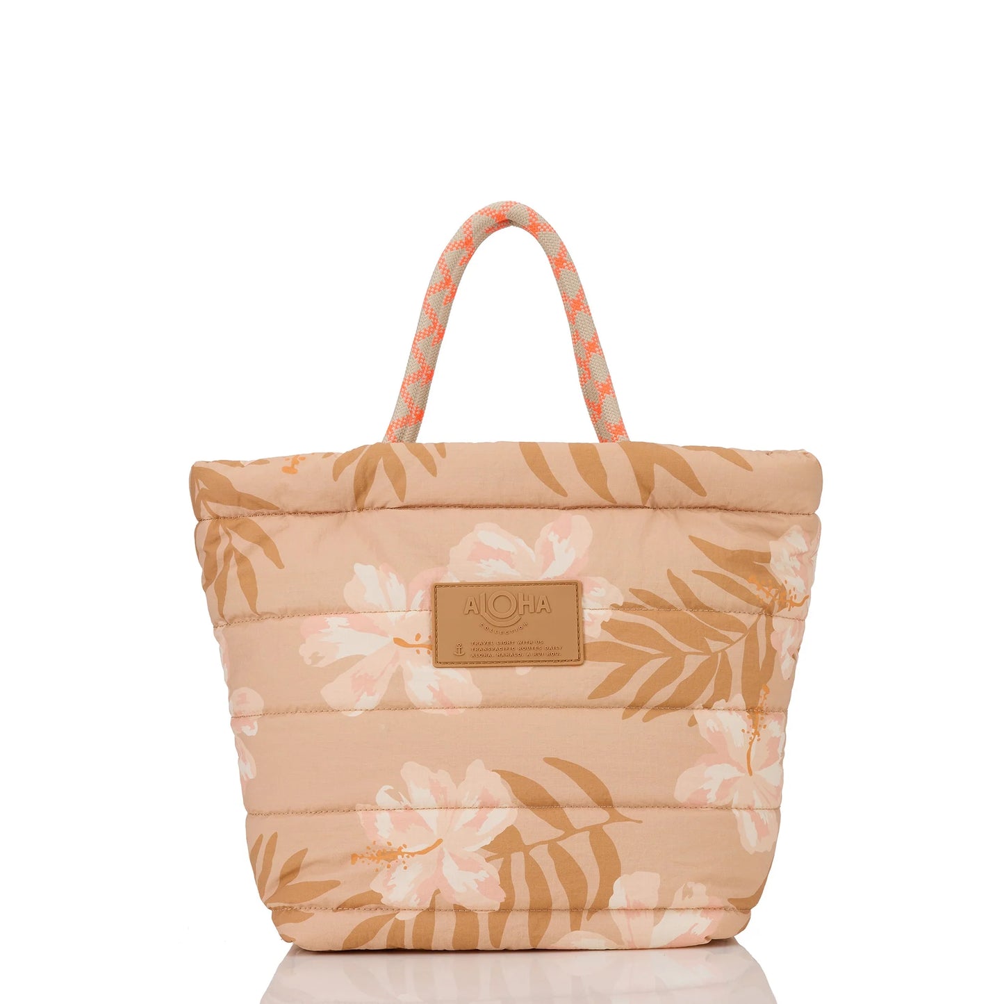Aloha Collection Adrift Large Quilted Rope Tote Camel