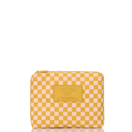 Aloha Collection Petite Check Small Pouch Hey Girl On Hot Mustard