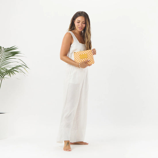 Aloha Collection Petite Check Small Pouch Hey Girl On Hot Mustard