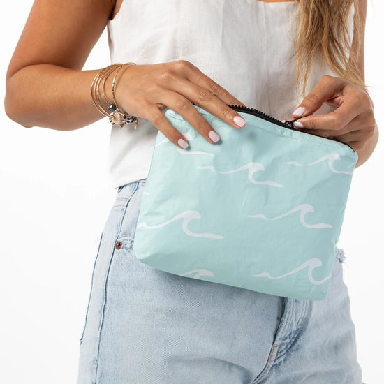 Load image into Gallery viewer, Aloha Collection Small Pouch Seaside White LeMU Blue
