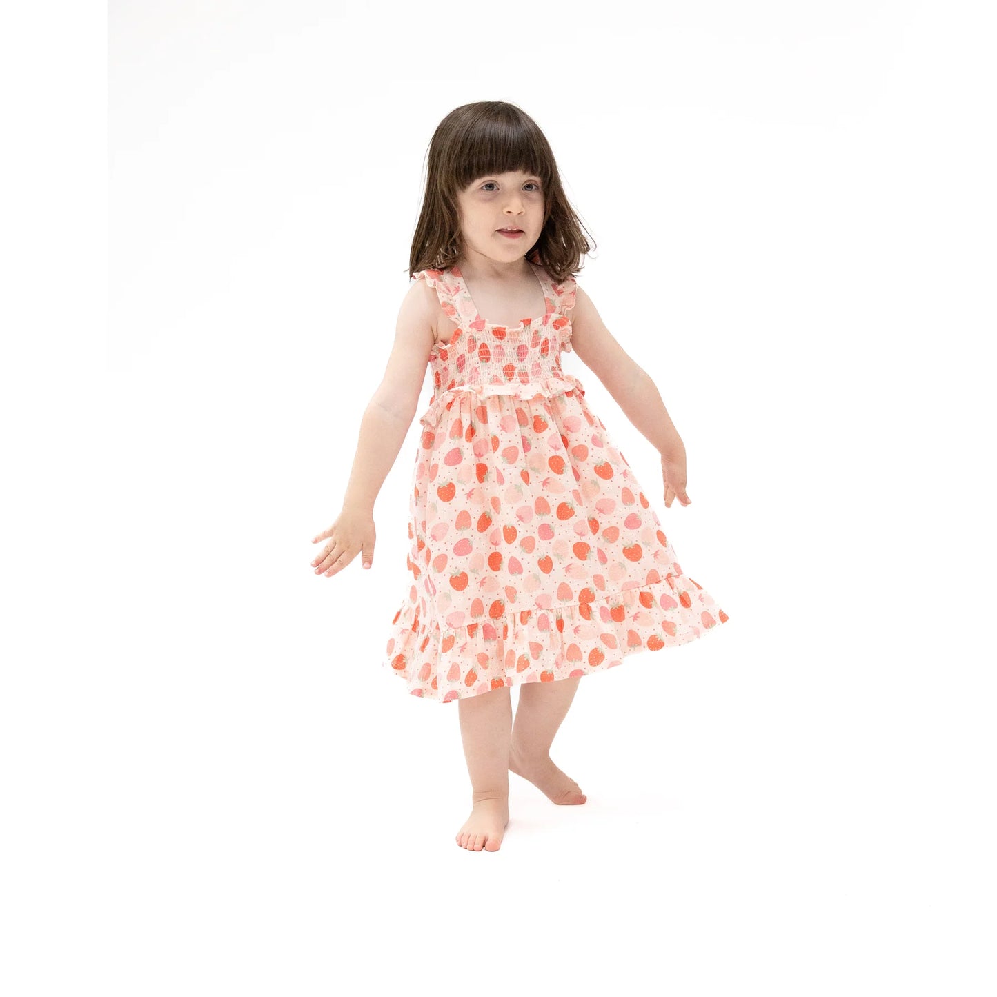 Angel Dear Strawberry Bliss Smocked Ruffle Sundress and Diaper Cover