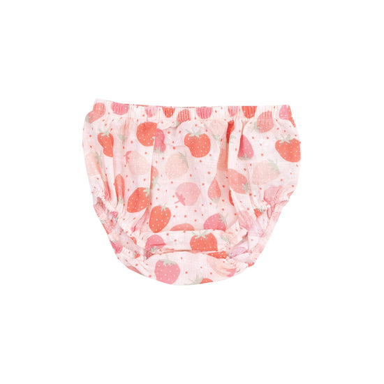 Load image into Gallery viewer, Angel Dear Strawberry Bliss Smocked Ruffle Sundress and Diaper Cover

