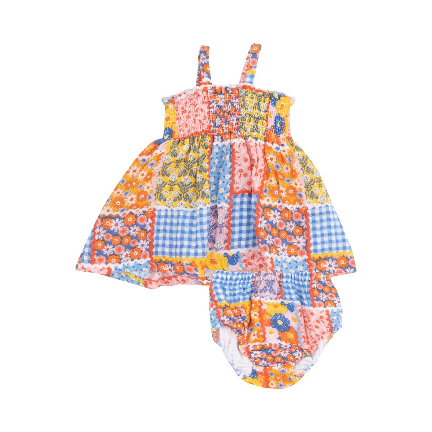 Angel Dear Ric Rac Patchwork Smocked Top & Bloomer