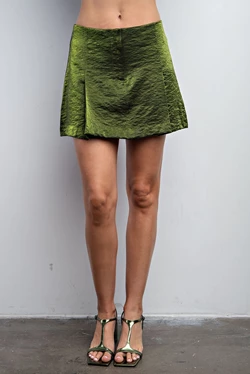 Alicia Olive Mini Skirt