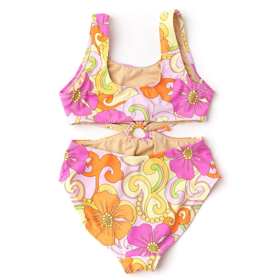 Shade Critters Groovy Blooms Cinched Ring Monokini Swimsuit