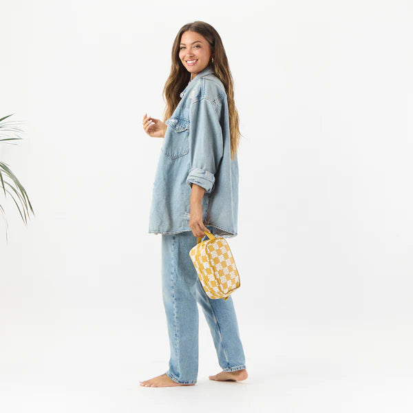 Aloha Collection Dopp Kit Pua Check Hey Girl Hot Mustard