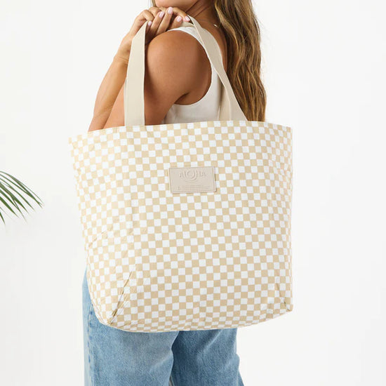 Load image into Gallery viewer, Aloha Collection Petite Check Day Tripper Latte

