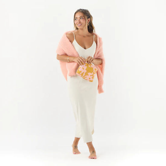 Aloha Collection Fall Flowers Small Pouch Hey Girl Hot Mustard