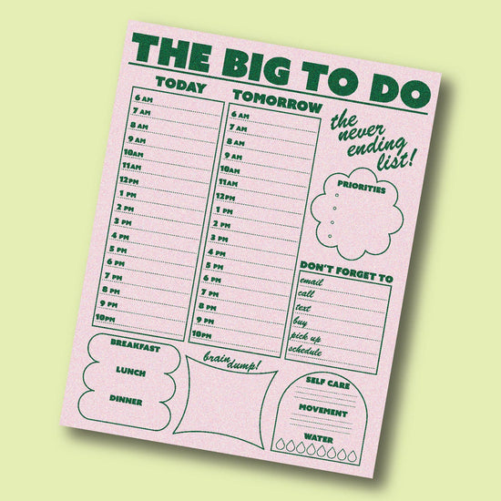 The Big To Do Daily Notepad